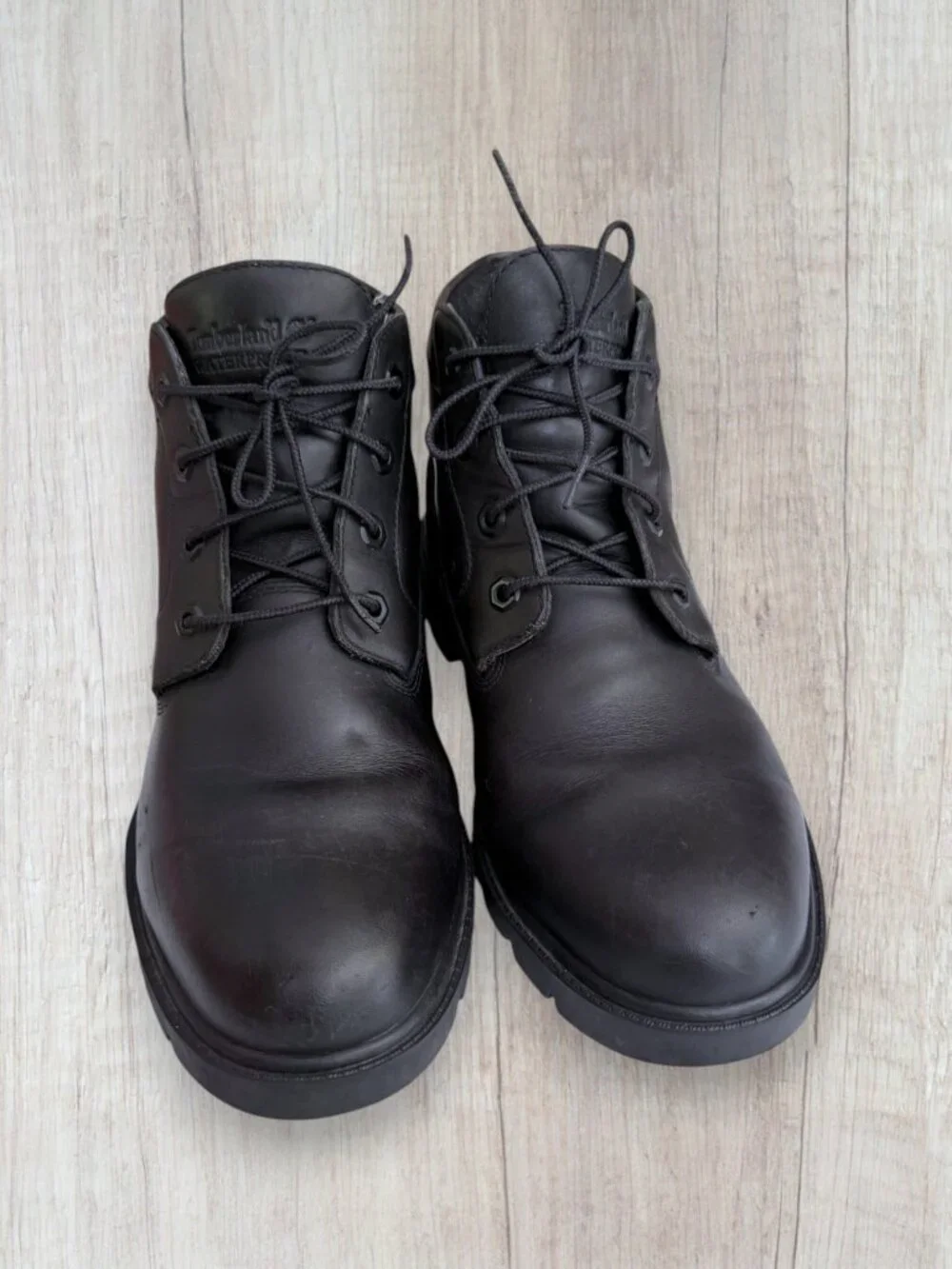 Timberland Waterproof Chukka Boots Black Leather Men's 10.5 Lace Up Work Boots